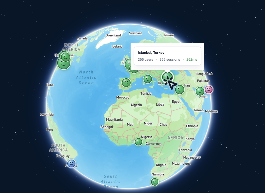 Rejourney geographic analytics globe preview